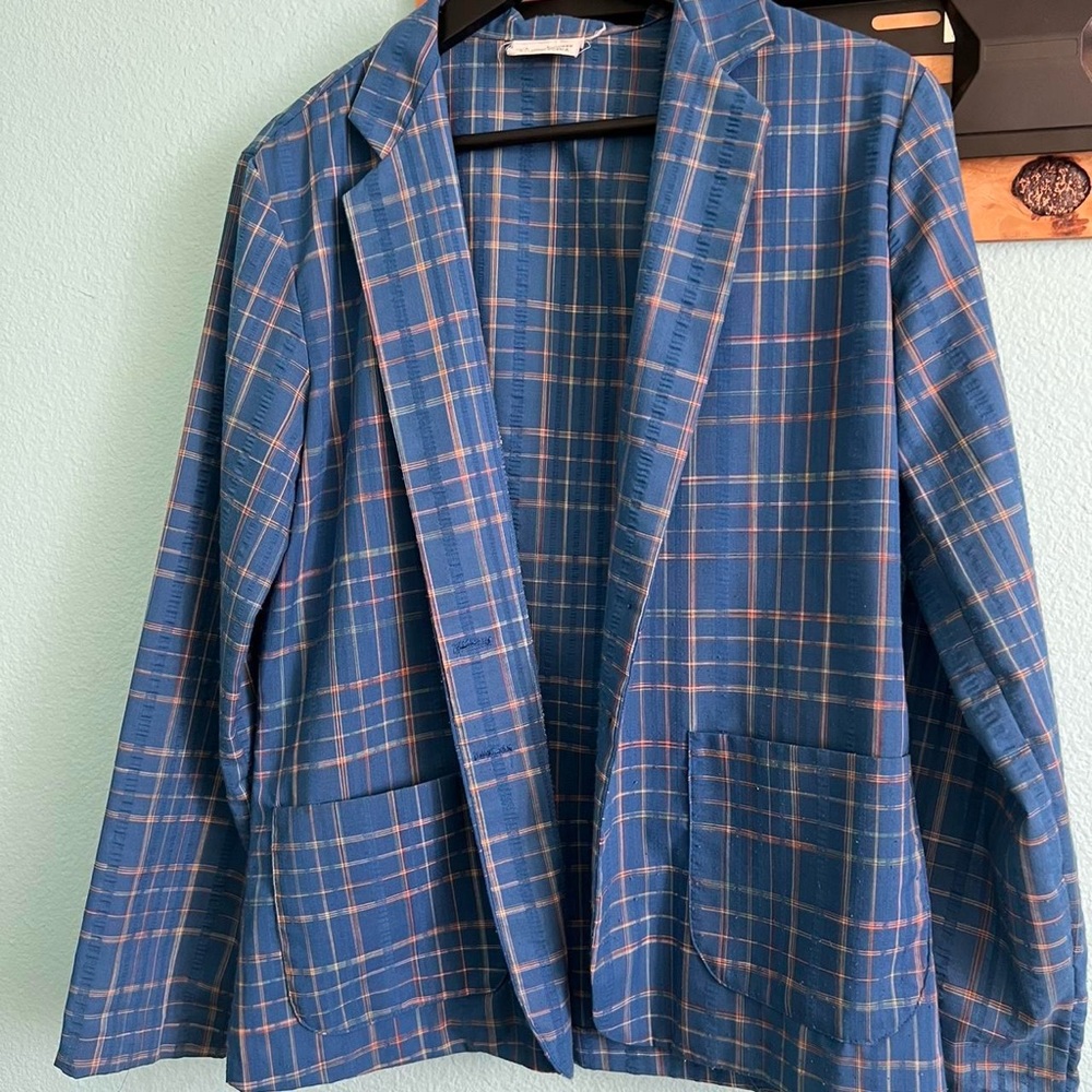 Plaid sheer blazer